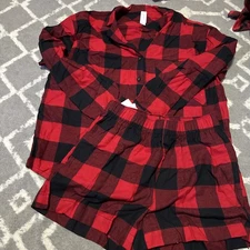 Auden Sleepwear Red and Black Flannel Pajama Set - Size X- Small NWT