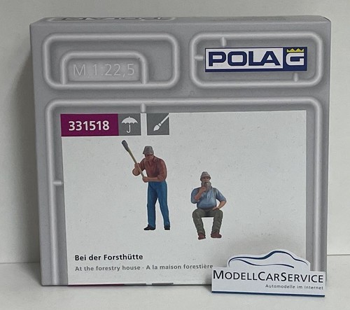 Pola 1:22,5 (G): 331518 En la cabaña forestal (2 figuras) - para tren de jardín/LGB | Condition: Neu