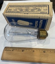 Vintage Pair Clear National Mazda Lamp 23W 130V Light Bulb FN1741 Street Railway