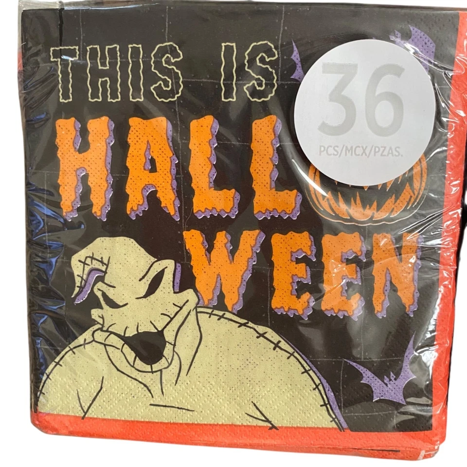 Pesadilla antes de Navidad Fiesta Set Mantel Decoración Pared Servilletas Halloween Lote Foto 3 de 4