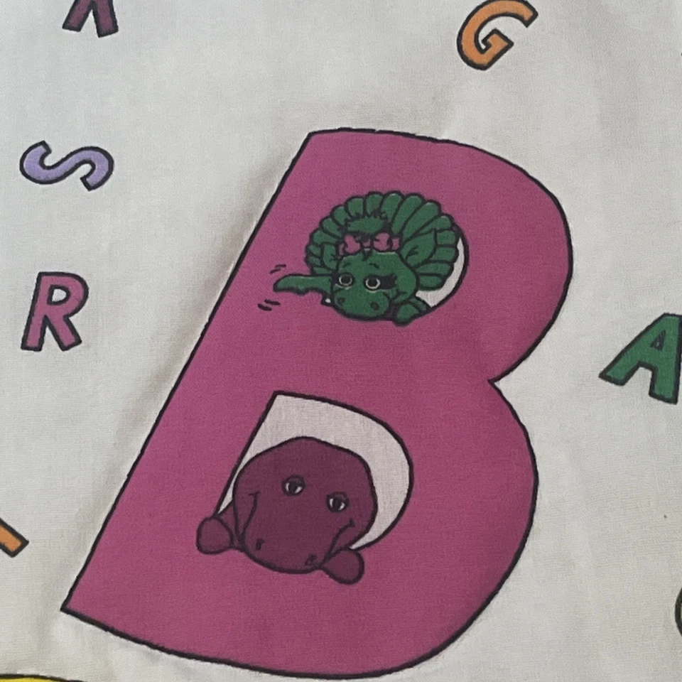 Vintage Barney ABC Blanket the Lyons Group 1993 USA  Bed Crib Quilt  60”x40 - Image 2 of 4