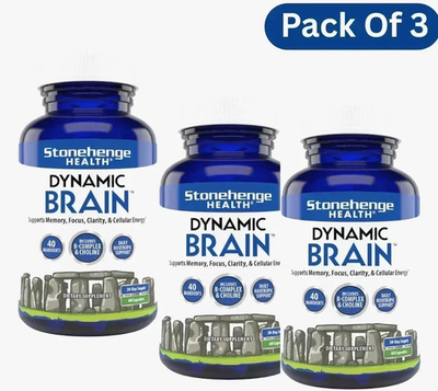 #ad Pack of 3 Dynamic Brain Supplement 180Capsules–Memory Focus Clarity EXP 04 2027 $39.99