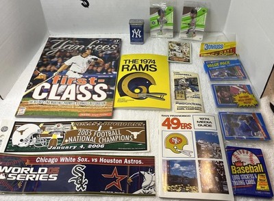 JUNK DRAWER LOT-1974 Football Programs 49ers Rams Yankees Program Sports Cards