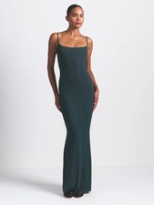 NEW SKIMS Soft Lounge Long Slip Dress Cypress Deep Green Medium NWT Maxi