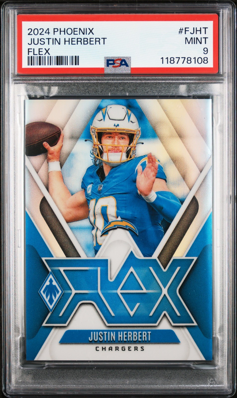 2024 PANINI PHOENIX FLEX #FJJN JUSTIN HERBERT PSA 9
