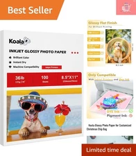 Koala 8.5x11 Glossy Inkjet Printer Paper - 100 Sheets Fast-Dry, Smudge-Free