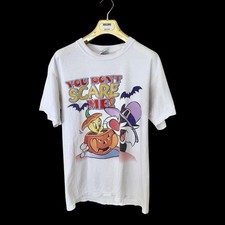 Vintage 90s Looney Tunes Halloween T-Shirt Medium Sylvester Tweety Distressed