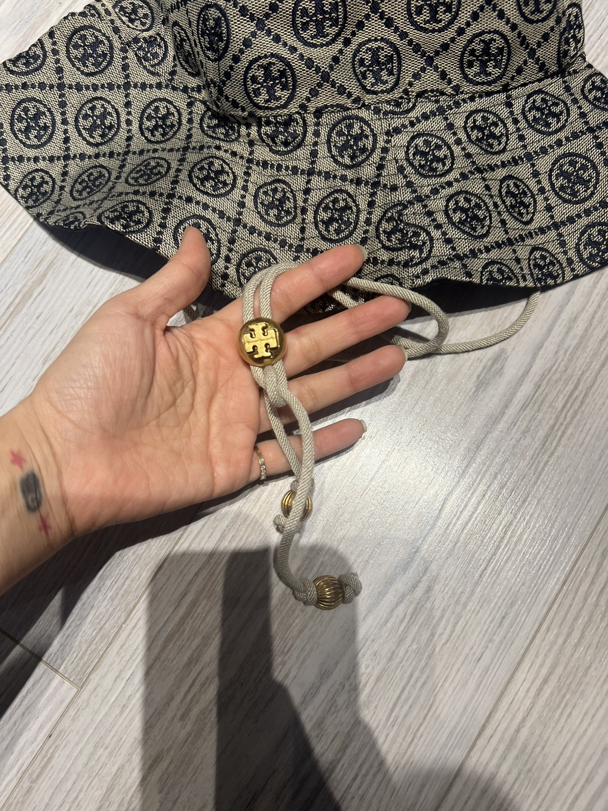 Tory Burch T Monogram Bucket Hat Royal Navy Blue thumbnail 3