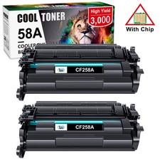 2PK CF258A Toner For HP 58A LaserJet Pro M404n M404dn M406 MFP M428dw With Chip