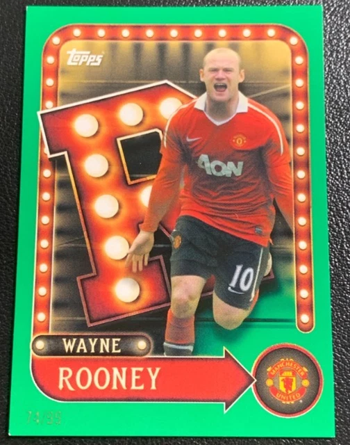 Wayne Rooney 2025 Topps Manchester United Collector Tin Name in lights Green /99