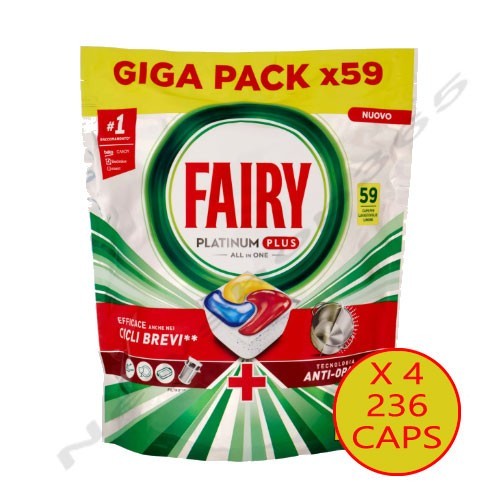 Fairy Platinum Plus Pastiglie 236 pezzi - Pulizia Profonda al Primo Lavaggio