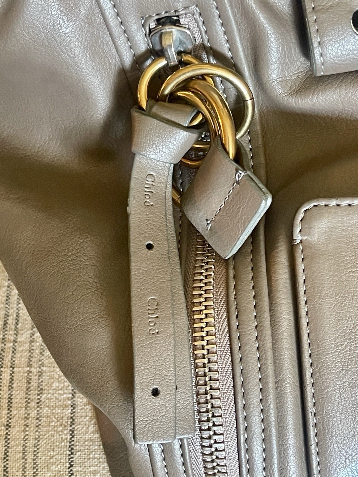 Authentic Chloe Tan Eclipse Commuter Leather Tote… - image 15
