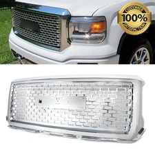 Chrome Denali Style Hood Grill Front Upper Grille For 2014-2015 GMC Sierra 1500