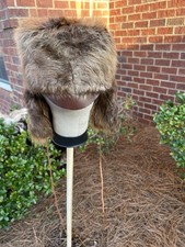 Beaver Trapper fur hat Hand Stitched Wool Blanket Lining 6-5/8 - 7-1/4 Sz
