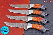CUSTOM HANDMADE FORGED DAMASCUS STEEL STEAK KNIFE CHEF KNIFE KITCHEN SET 1399