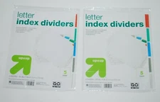 LOT of 2 -   5ct Letter Index Dividers - Up&Up