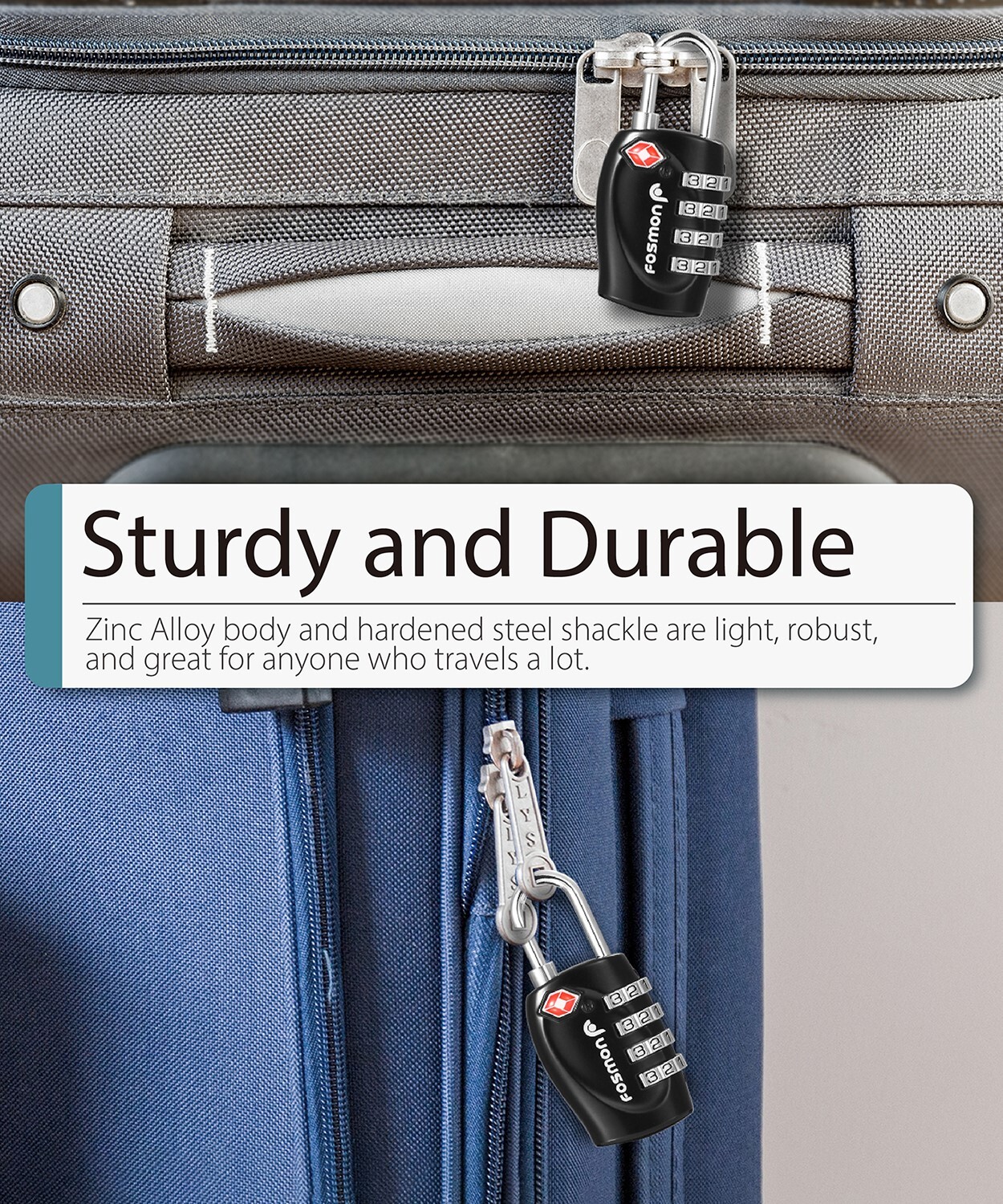 TSA Accepted 4 Digit Combination Travel Suitcase Luggage Bag Lock