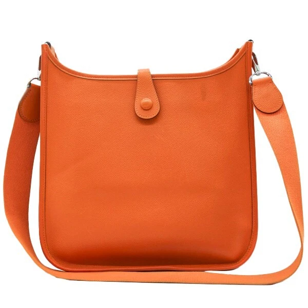 Hermes Orange Togo Leather Evelyne I GM Bag Hermes