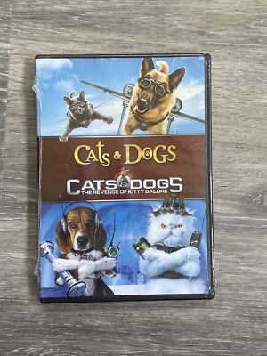 2 PG spy comedy movies: Cats & Dogs 1&2 Revenge Kitty Galore, new 2-disc DVD set
