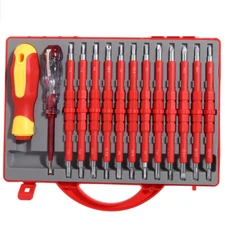 26-in-1 Insulated Electrician Screwdriver Set Magnetic Slotted Phillips Tester