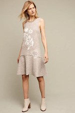 NEW ANTHROPOLOGIE KNITTED & KNOTTED AFTERLIGHT GRAY DRESS MEDIUM M $178