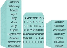 Pegz Calendar Bundle - 75 Piece American Typewriter Font 