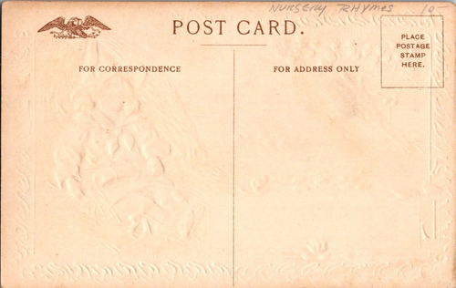 Postal Rima Infantil Niño Pequeño Azul Espalda Dividida En Relieve Sin Publicar - Imagen 2 de 2