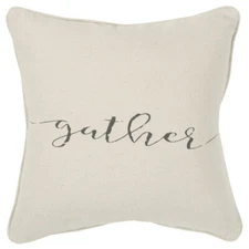 20x20 Rizzy Home Beige Solid Script Throw Pillow Square T14961 - Aprx 20" x 20"