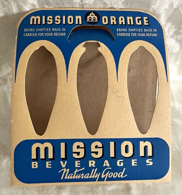 VINTAGE NOS 10oz MISSION ORANGE 3-PACK CARRIER | eBay