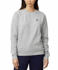 FILA WOMEN HERITAGE FRENCH TERRY CLASSIC CREW SWEATSHIRT(GRAY, SMALL) NWT