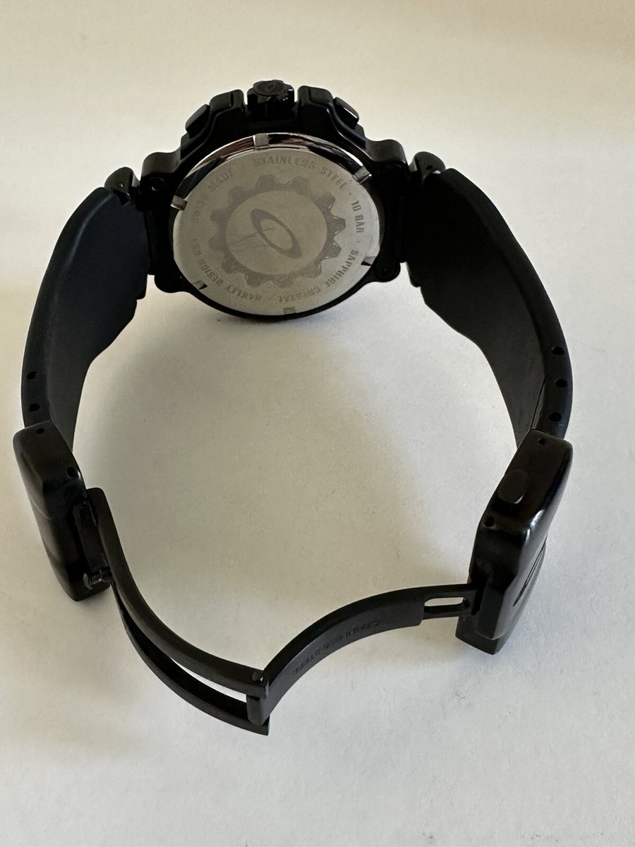 Oakley Crankcase Watch Stainless Steel Black On Black Chronograph