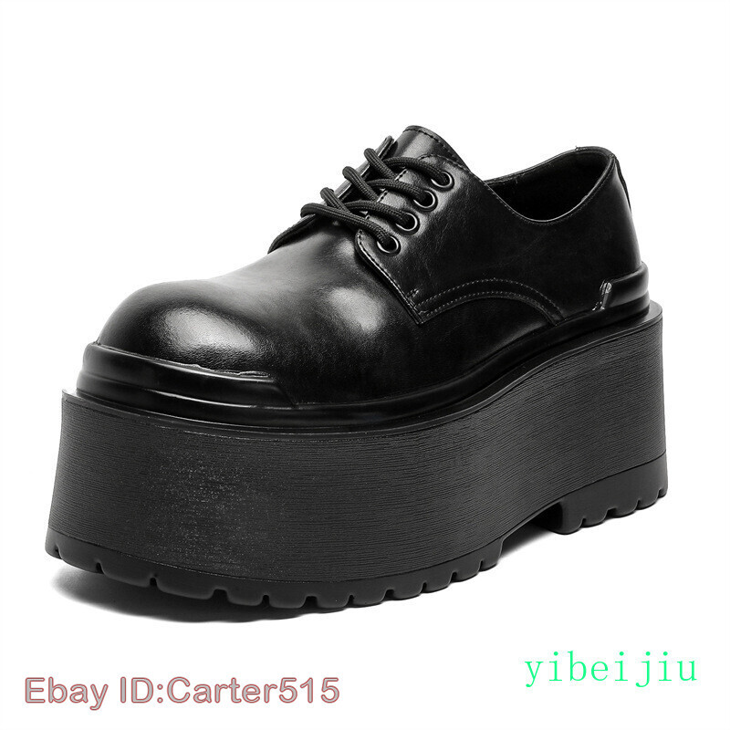 SAOLA Scarpe derby uomo tacco alto plateau pelle creepers suola spessa creepers palco