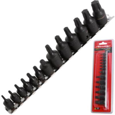 Neilsen 13tlg Außen T Typ Bit Stern Steckschlüsselsatz T8 - T60 1/4'' 3/8'' Torx Antrieb