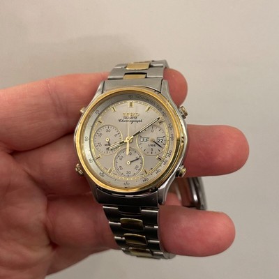 SEIKO 7A38 7240 JAPANESE WATCH VINTAGE CHRONOGRAPH QUARTZ 1980s BOX 37 mm |  eBay