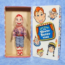 1940s HOWDY DOODY Ventriloquist Doll in Boxby IDEAL Small Size RARE!