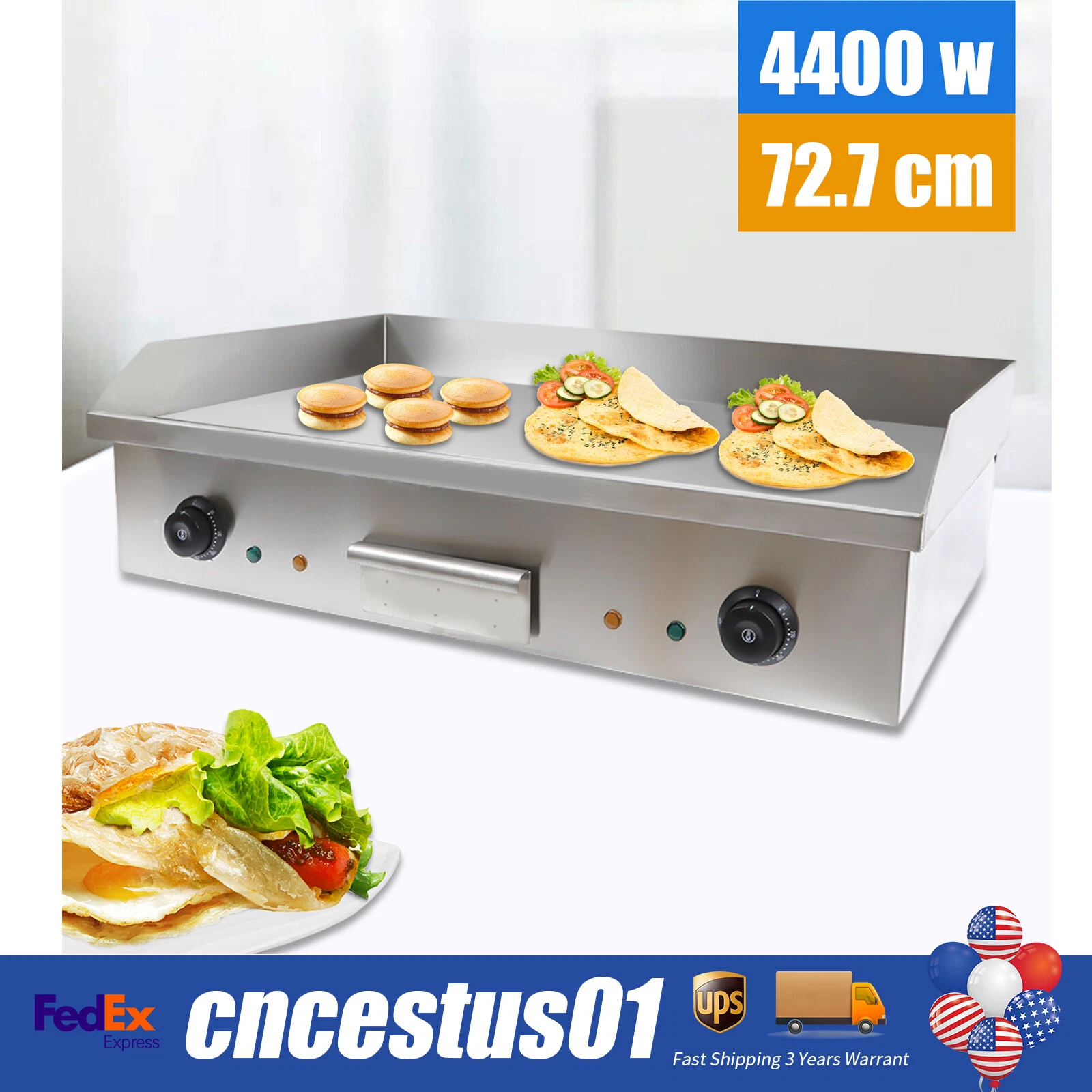 🔥3000W 29" Commercial Electric Countertop Griddle Flat Top Grill Hot Plate BBQ