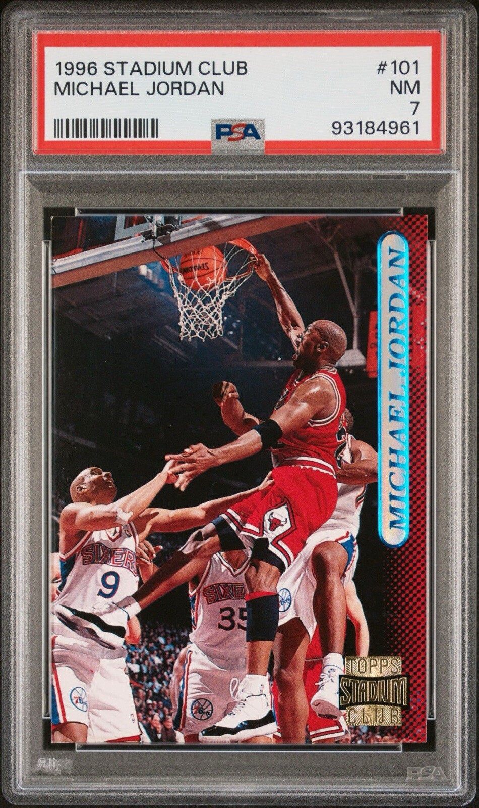 1996 STADIUM CLUB #101 MICHAEL JORDAN PSA 7 NM Chicago Bulls