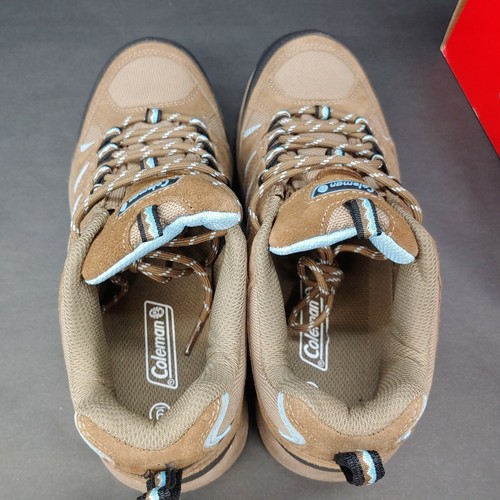 Coleman Crescent Hiker Shoes Womens Size 11 Brown Leather/Lt Blue Trim Outdoors - Picture 6 of 8