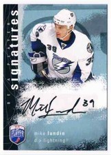 2007-08 BE A PLAYER SIGNATURES MIKE LUNDIN AUTO TAMPA BAY LIGHTNING #S-ML