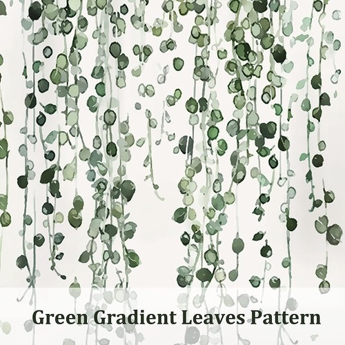 Extra Long Leaves Waterproof Shower Curtain Bathroom 3D Fabric With 12 Hooks New - Picture 7 of 12