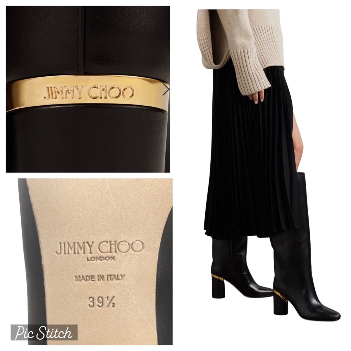 【JIMMYCHOO】 Jayla85 レザー ニーブーツ New! Jimmy Choo Jayla 85 Leather Knee-high Boots in black