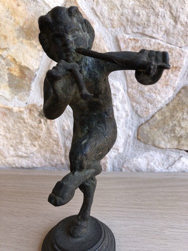 Scultura Vintage In Bronzo -Fauno Con Piffero - Foto 12 di 13