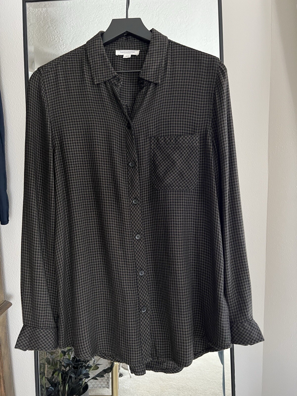 Gingham Brown Long Sleeve Collared Button Shirt - image 5