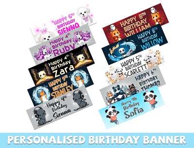 Personalisierte Banner Tier Design Geburtstag Kinder Party Deko Kinder 292