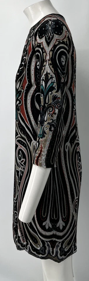 Vestido Etro Multicolor Terciopelo/Malla Estampado Paisley Manga 3/4 Talla 46 Foto 2 de 4