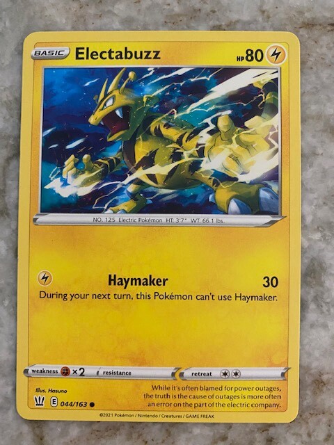 Pokemon TCG Electabuzz Card Sword & Shield Battle Styles 44/163