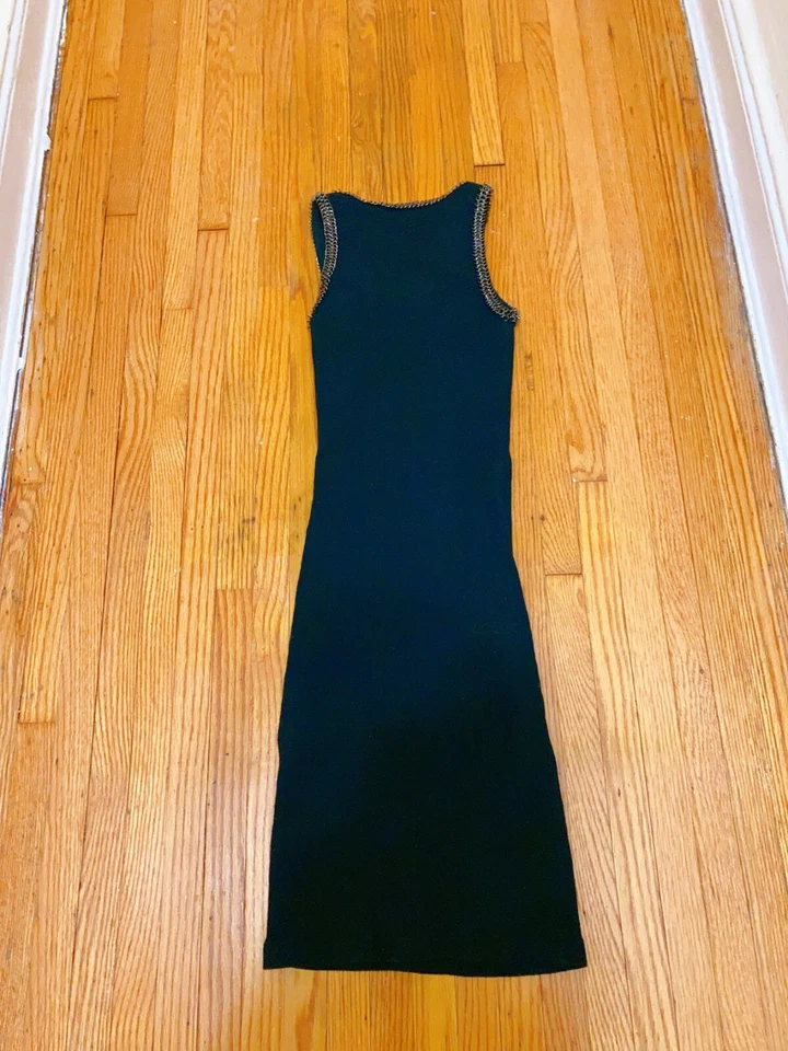 FAITH CONNEXION Chain Trim Jersey Tank Dress Size XS Orig $530 PRE-OWNED - Image 2 of 3