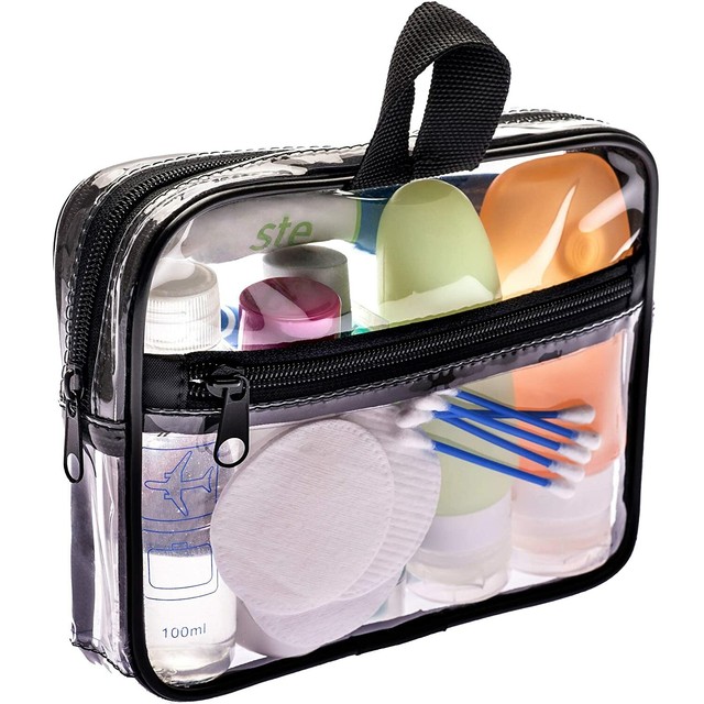 TSA Approved Toiletry Bag 311 Clear Travel Cosmetic Bag with Handle