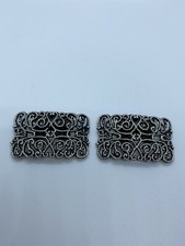 Vintage Baroque Filigree Silvertone Shoe Clips
