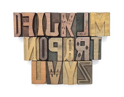 Single Vintage Letterpress Different Letter Style Select Any of your Choice